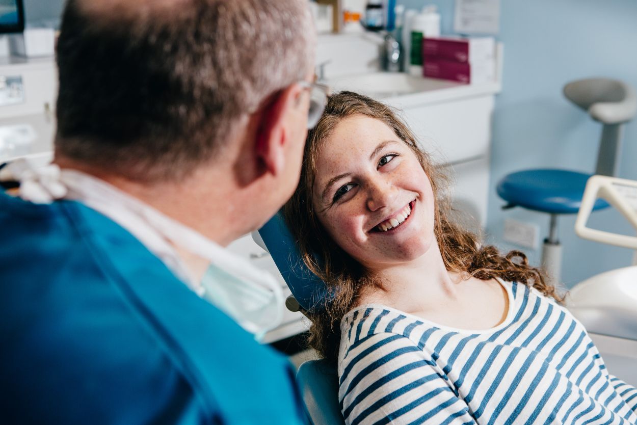 Dentist fitting porcelain veneers at The Parks Dental Hull